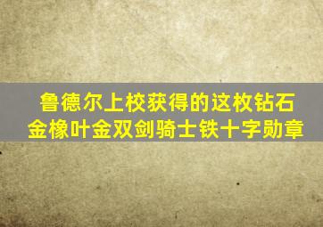 鲁德尔上校获得的这枚钻石金橡叶金双剑骑士铁十字勋章